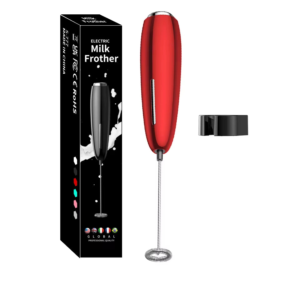 Handheld Milk Frother Kitchen Powerful Electric Foam Maker with Stand Battery Powered Foamer Blender Drink Mixer for Coffee