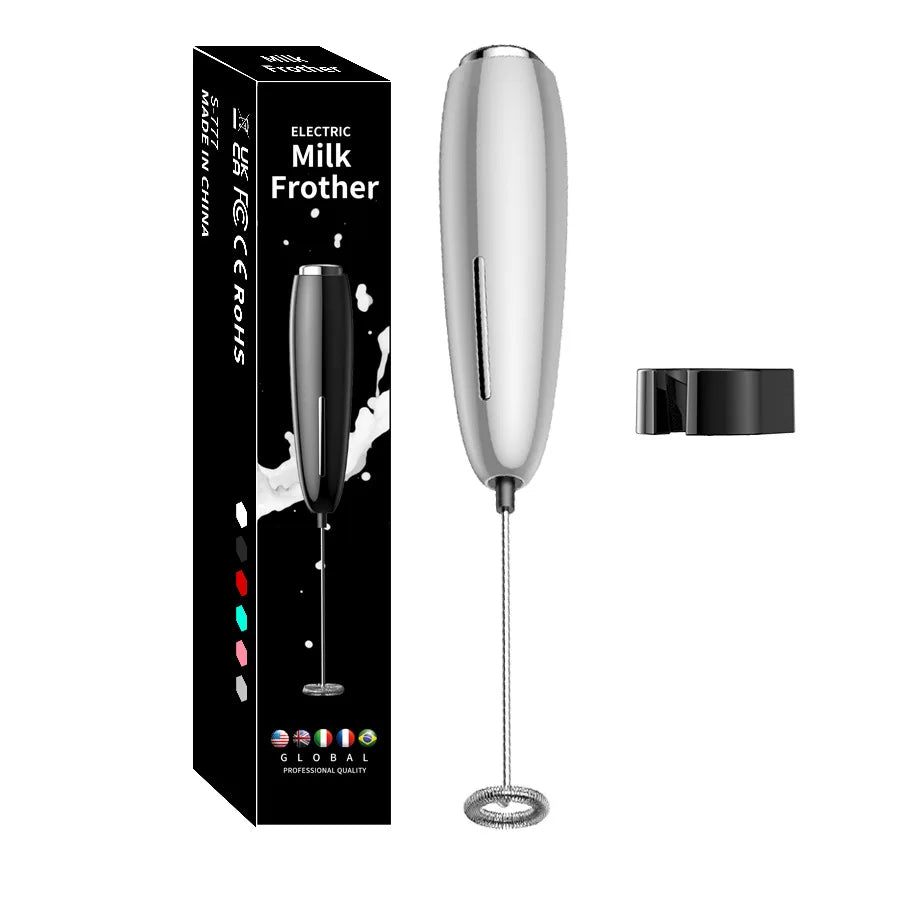 Handheld Milk Frother Kitchen Powerful Electric Foam Maker with Stand Battery Powered Foamer Blender Drink Mixer for Coffee