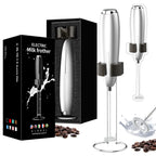 Handheld Milk Frother Kitchen Powerful Electric Foam Maker with Stand Battery Powered Foamer Blender Drink Mixer for Coffee