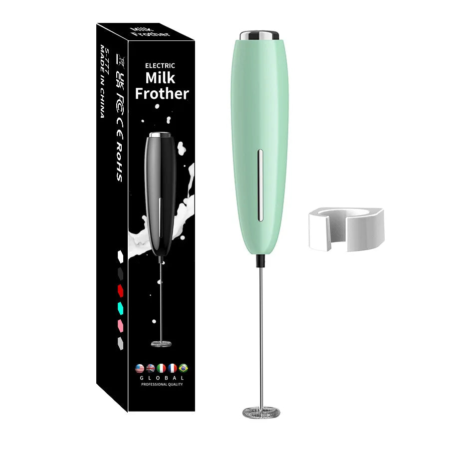 Handheld Milk Frother Kitchen Powerful Electric Foam Maker with Stand Battery Powered Foamer Blender Drink Mixer for Coffee