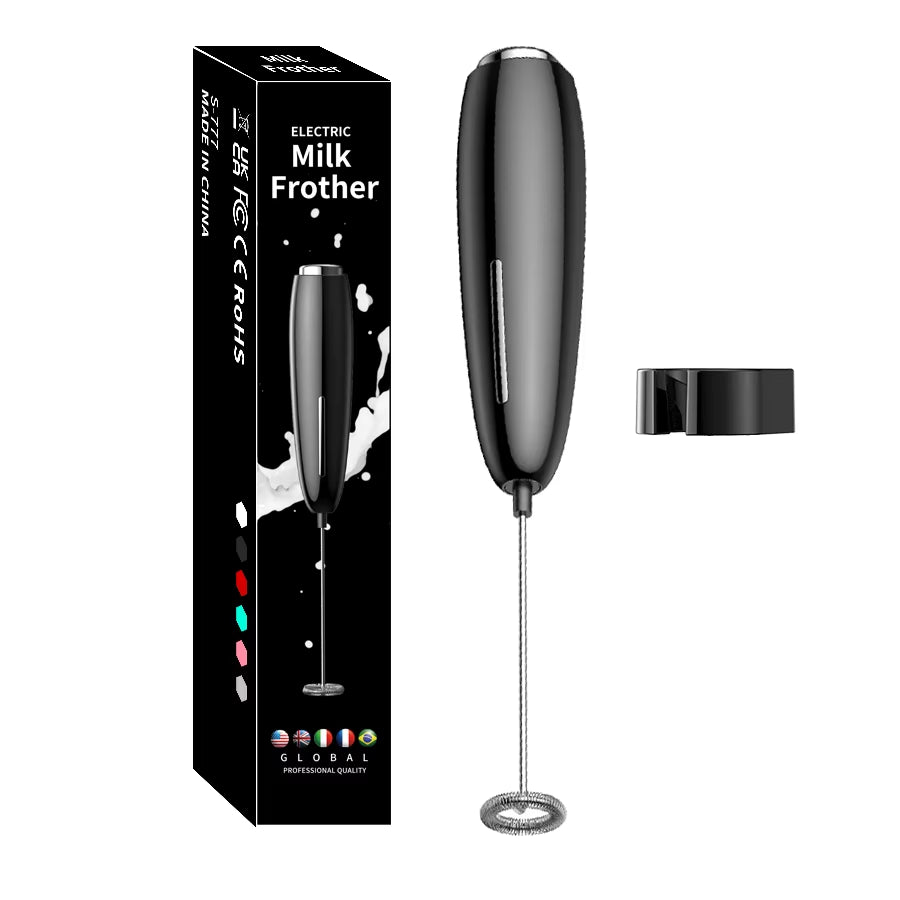 Handheld Milk Frother Kitchen Powerful Electric Foam Maker with Stand Battery Powered Foamer Blender Drink Mixer for Coffee