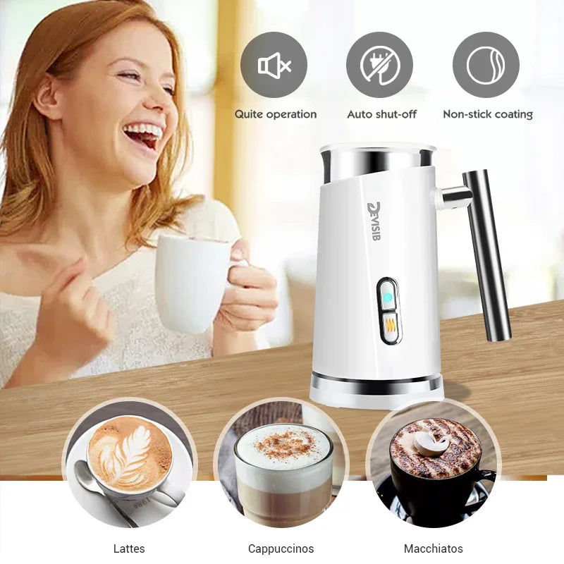 3 in 1 Electric Milk Frother 300Ml Automatic Hot and Cold Foam Maker for Coffee Latte Cappuccino Macchiato Hot Chocolate