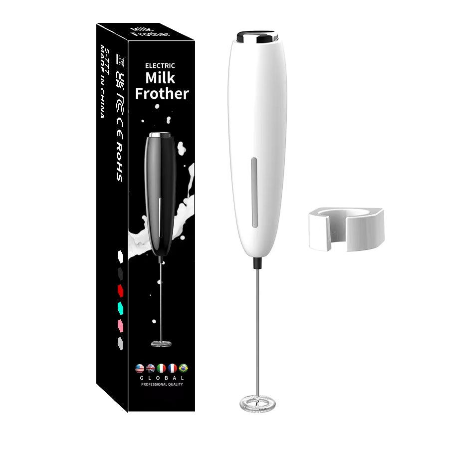 Handheld Milk Frother Kitchen Powerful Electric Foam Maker with Stand Battery Powered Foamer Blender Drink Mixer for Coffee
